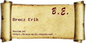 Brecz Erik névjegykártya